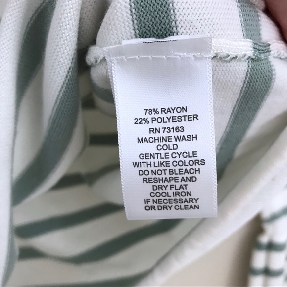 NWT Cupio ivory mint ruffled striped top - Picture 5 of 6